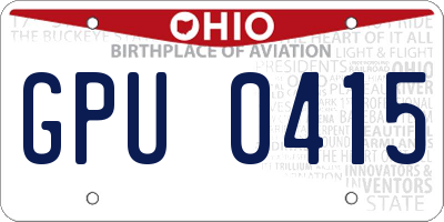 OH license plate GPU0415
