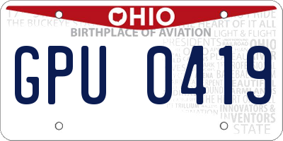 OH license plate GPU0419