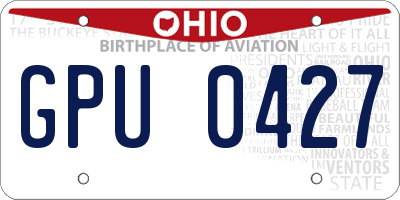 OH license plate GPU0427