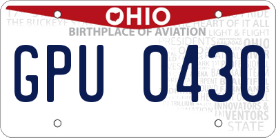 OH license plate GPU0430