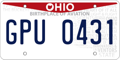 OH license plate GPU0431