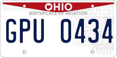 OH license plate GPU0434