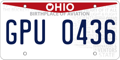 OH license plate GPU0436