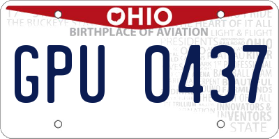 OH license plate GPU0437