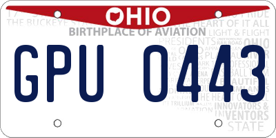 OH license plate GPU0443