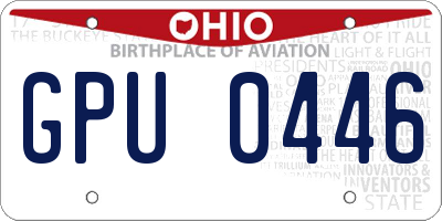 OH license plate GPU0446