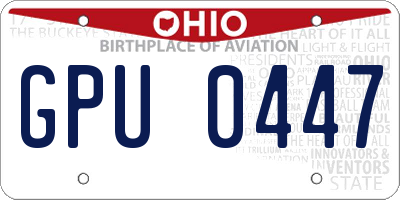 OH license plate GPU0447