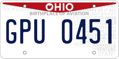OH license plate GPU0451