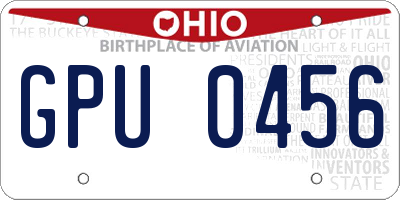 OH license plate GPU0456