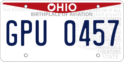 OH license plate GPU0457