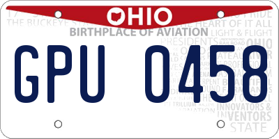 OH license plate GPU0458