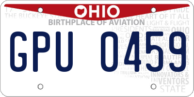 OH license plate GPU0459