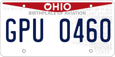 OH license plate GPU0460