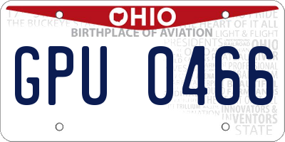 OH license plate GPU0466