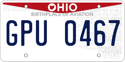 OH license plate GPU0467
