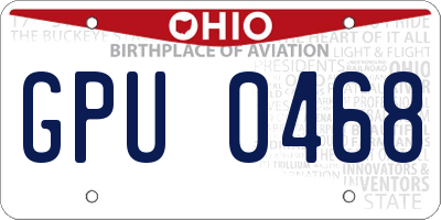 OH license plate GPU0468