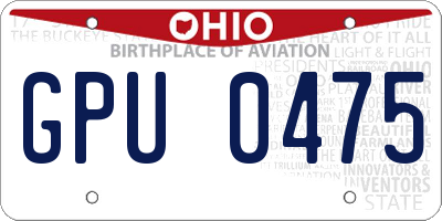 OH license plate GPU0475