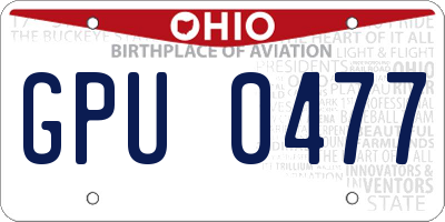 OH license plate GPU0477