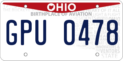 OH license plate GPU0478