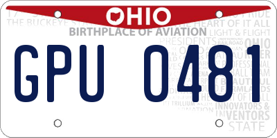 OH license plate GPU0481