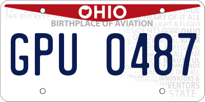 OH license plate GPU0487