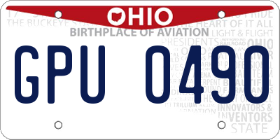 OH license plate GPU0490