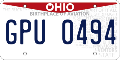 OH license plate GPU0494