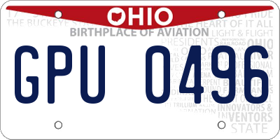 OH license plate GPU0496