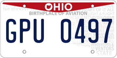OH license plate GPU0497
