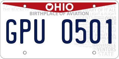 OH license plate GPU0501
