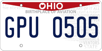OH license plate GPU0505