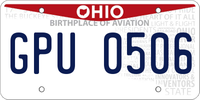 OH license plate GPU0506