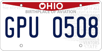 OH license plate GPU0508
