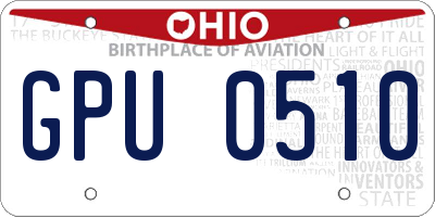OH license plate GPU0510