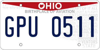 OH license plate GPU0511