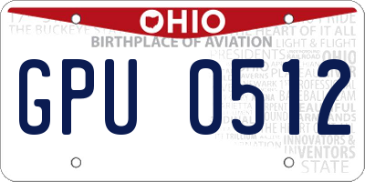 OH license plate GPU0512