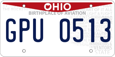 OH license plate GPU0513