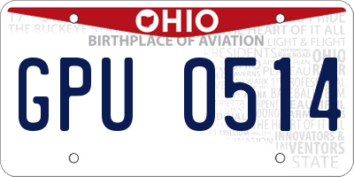 OH license plate GPU0514