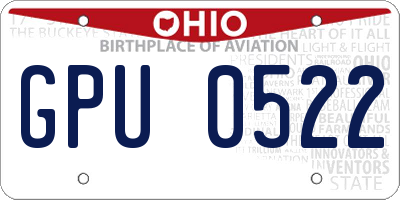OH license plate GPU0522