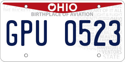 OH license plate GPU0523