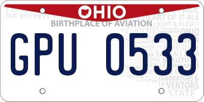 OH license plate GPU0533