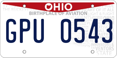 OH license plate GPU0543