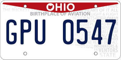 OH license plate GPU0547