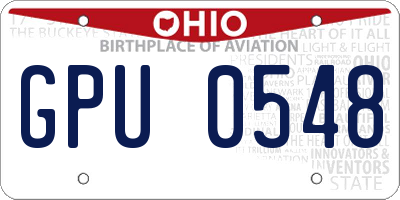 OH license plate GPU0548