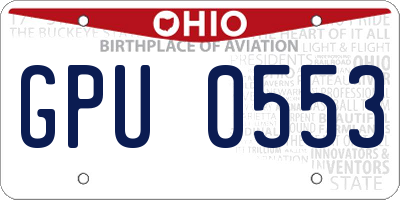 OH license plate GPU0553