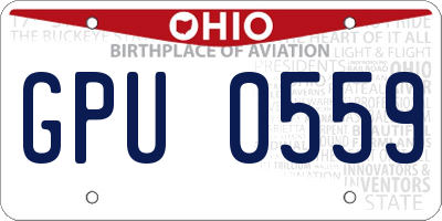 OH license plate GPU0559