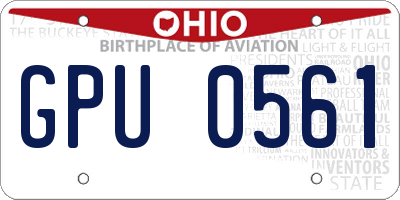 OH license plate GPU0561