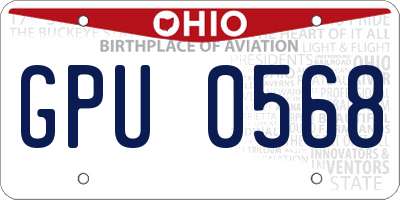 OH license plate GPU0568