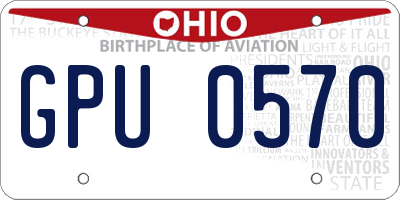 OH license plate GPU0570