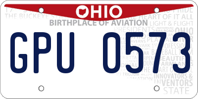 OH license plate GPU0573